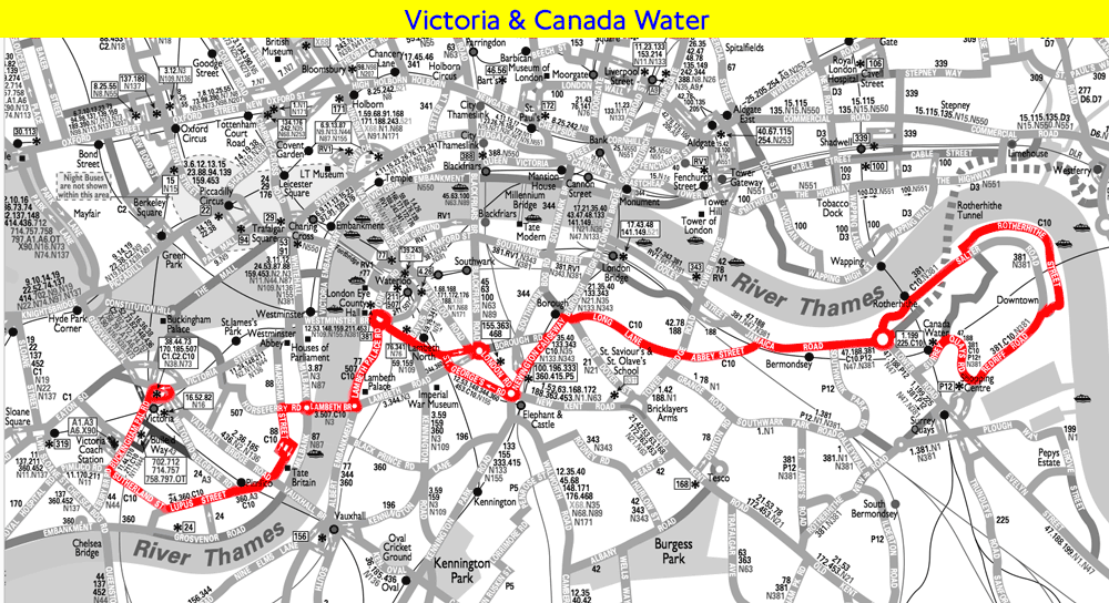 C10 Victoria to Canada Water